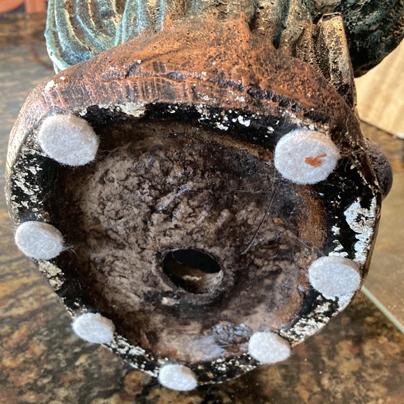 🎄 Ceramic statue, green/brown/silver tones, NEW - Picture 7 of 15